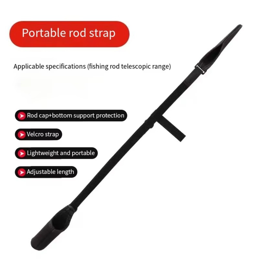 Fishing Belt - Tragbare Angelruten-Aufbewahrungstasche Verstellbarer Angelruten-Schultergurt Angelruten-Schutzgurt Angelzubehör