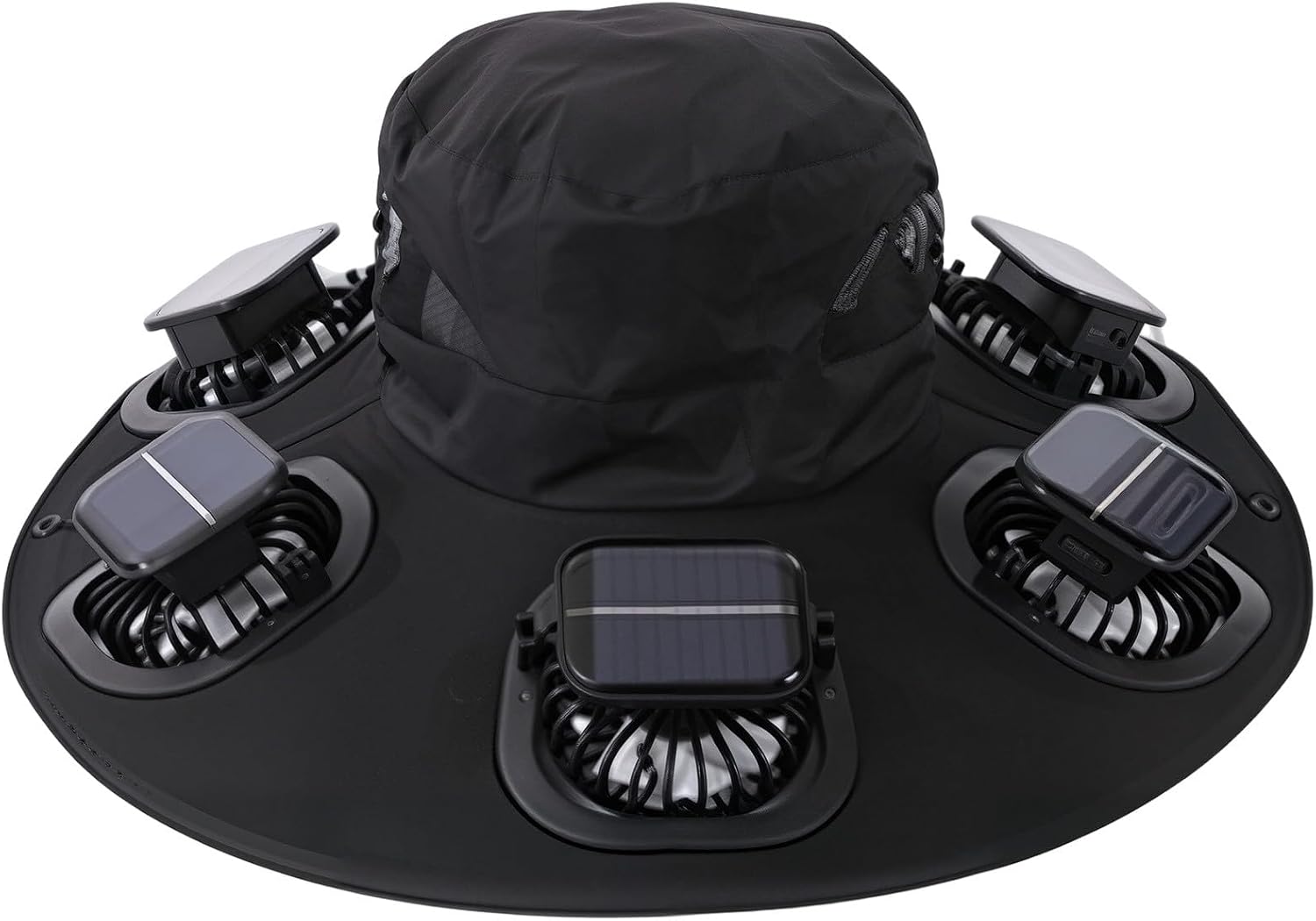 Fishing Hat - Solar-Ventilatorhut mit 6 Ventilatoren, atmungsaktiv, UV-Schutz,