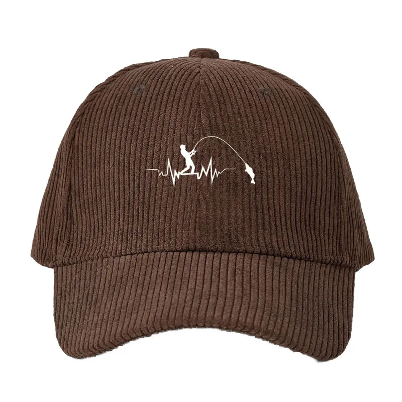 Fishing Hat - Personalisierbare Cord-Baseballkappe für Herren und Damen,
