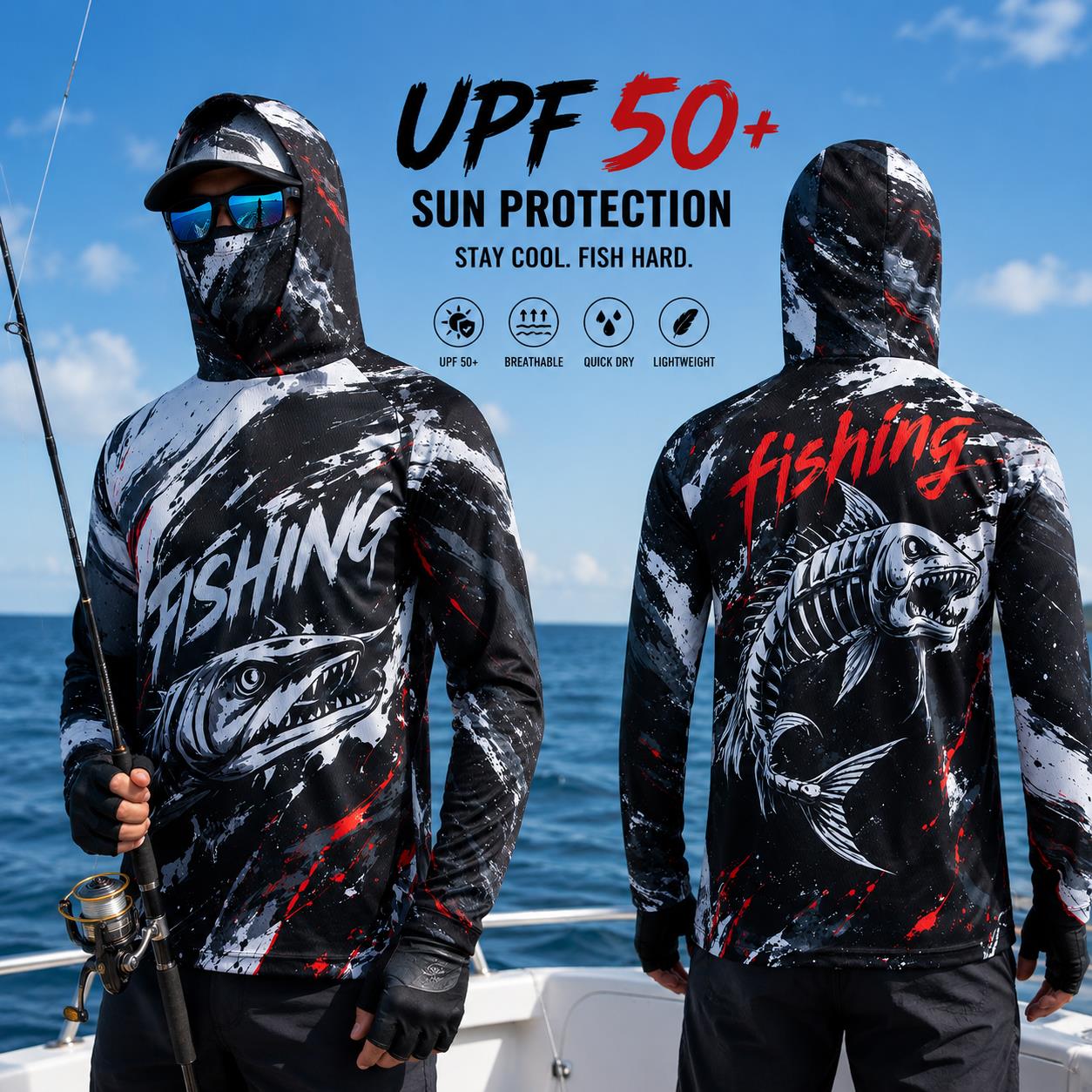 Schnell trocknender, atmungsak – Fishing Hoodie Bewertung und Preis