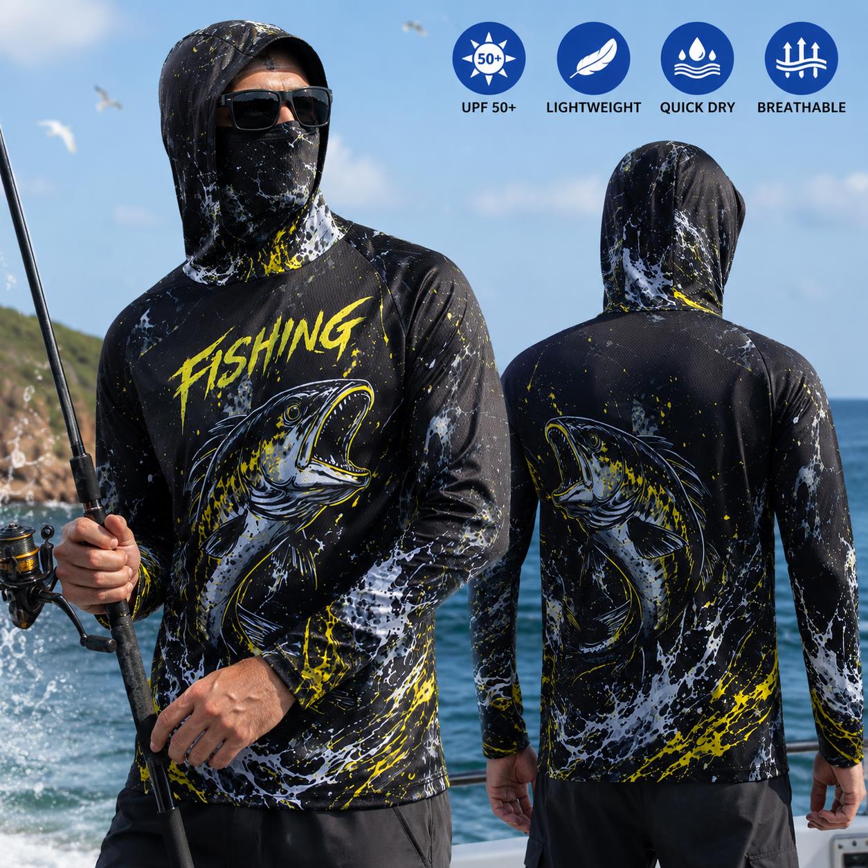 Schnell trocknender, atmungsak – Fishing Hoodie Bewertung und Preis